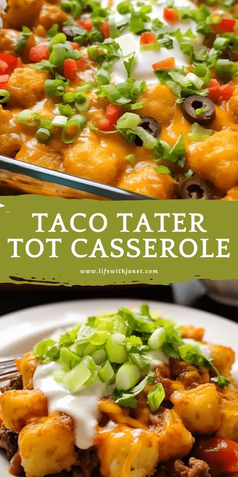 Tator Tot Chili Casserole, Mexican Tater Tot Casserole Crockpot, Crockpot Tater Tot Taco Casserole, Tator Tot Casserole Without Canned Soup, Taco Casserole Tater Tots, Taco Tator Casserole, Dairy Free Tator Tot Casserole, Tator Tot Casserole Taco, Italian Sausage Tater Tot Casserole