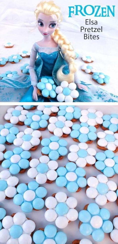 Frozen Dessert Table, Frozen Pretzels, Frozen Party Ideas, Elsa Party, Frozen Birthday Party Decorations, 4de Verjaardag, Elsa Birthday Party, Frozen Bday Party, Anna Und Elsa