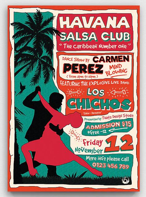 Dance Poster Design, Salsa Night, Latino Dance, Salsa Party, Prom Posters, Mises En Page Design Graphique, Flyer Inspiration, Salsa (dance), Salsa Music