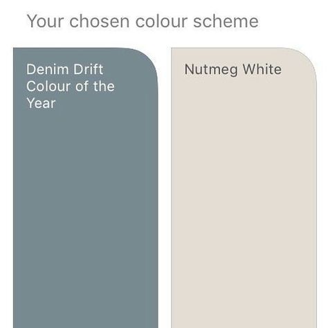 Boys bedroom💚 Denim Drift Living Room, Dulux Nutmeg White, Dulux Denim Drift, Denim Paint, Denim Drift, White And Denim, Teenage Room Decor, Hallway Colours, Living Colors