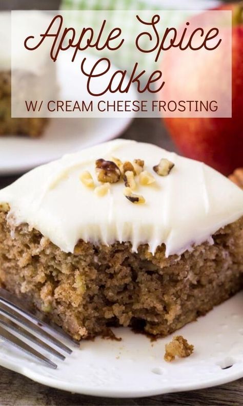 Apple Snacking Spice Cake, Spicy Apple Cake, Spice Cake Dessert Ideas, Spiced Apple Cake With Cream Cheese Frosting, Apple Spice Cake Bars, Apple Cinnamon Spice Cake, Easy Apple Spice Cake Recipe, Apple Snack Cake Recipe, Apple Spice Cake With Caramel Frosting