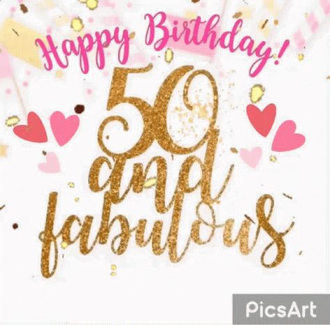 Happy Birthday 50And Fabulous GIF - HappyBirthday 50AndFabulous Hearts - Discover & Share GIFs Happy 50th Birthday Funny, Happy 50 Birthday Funny, Happy Birthday Sparkle, Happy 50th Birthday Wishes, Gif Happy Birthday, 50th Birthday Greetings, 50th Birthday Wishes, Birthday Wishes Gif, Happy Birthday Gif