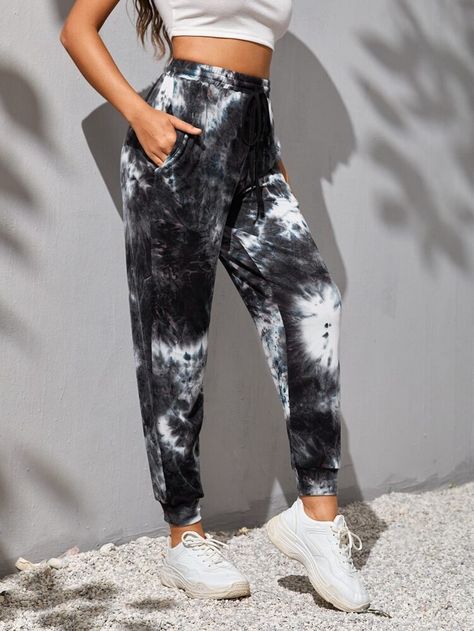 Shibori Design, Shibori Designs, Pocket Sweatpants, Printed Jogger Pants, Women Bottoms, Denim Skirt Women, Printed Joggers, Curves Workout, Womens Sweatpants