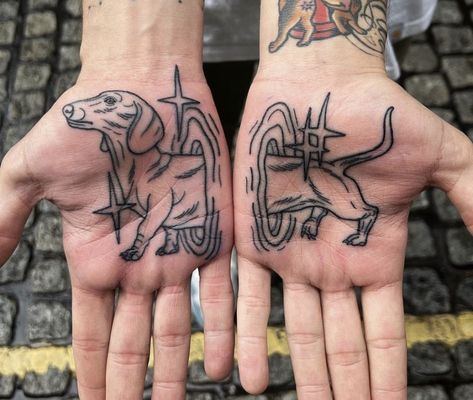 Griffon Tattoo, Yggdrasil Tattoo, Aesthetic Tattoo Ideas, Dachshund Tattoo, Artwork Anime, Herz Tattoo, Palm Tattoos, Tattoo Trend, Парные Тату