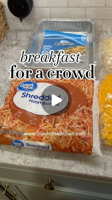 Jamie Fielding on Instagram: "Comment GRAVY and I’ll send you the recipe for the Biscuits and Gravy Casserole. 

It was our day to make breakfast at the family reunion so this is how we did breakfast for a crowd to make it easy.  I started at home because I think it’s so much easier to cook in my own kitchen.  Once we arrived at the house, we assembled the casseroles and put them in the fridge.  This morning all I had to do was pop the casseroles in the oven.  I added some yogurt and fruit and breakfast was done! 

#breakfastcasserole #breakfastrecipe #casserolerecipe #casserolewitheggs" Breakfast Casserole For Large Crowd, Contential Breakfast Buffet, Biscuits And Gravy For A Crowd, Large Crowd Breakfast Ideas, Breakfast For Big Groups, Breakfast In Bethlehem Ideas, Big Family Breakfast Ideas, Breakfast For A Crowd Large Families, Breakfast For Crowd