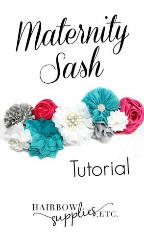 DIY Maternity Sash Tutorial for learning how to make a maternity sash!  Adorable for a maternity photo shoot or baby shower! Maternity Sash Diy, Maternity Belly Sash, Shower Flowers, Diy Corsage, Baby Shower Sash, Twisted Turban Headband, Boy Baby Shower Ideas, Baby Shower Corsage, Maternity Sash