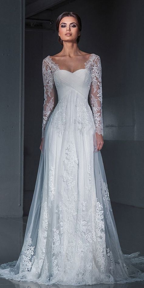 Western Wedding Dresses, Muslim Wedding Dresses, Long Sleeve Dress Formal, Wedding Robe, Top Wedding Dresses, Lace Wedding Dresses, Sleeve Wedding Dress, Wedding Dress Trends, Fall Wedding Dresses