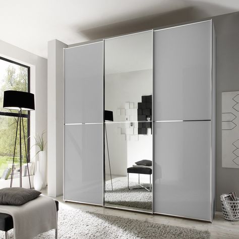 This article is a versatile system of elegant, spacious sliding door wardrobes. Finish: Light Grey, Interior Option: Classic, Size: 240cm H x 249cm W x 68cm D Built In Cupboards Bedroom, Fitted Wardrobe Interiors, Tiny Dining Rooms, Sliding Door Wardrobe Designs, Fitted Wardrobe, Wall Unit Designs, Contemporary Bedroom Furniture, Wardrobe Interior Design, Minimalist Kitchen Design