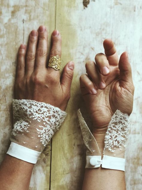 Detachable Cuffs, Cuffs Diy, Formal Gloves, Lace Accessories, Wedding Gloves, Lace Cuffs, Lace Gloves, Fabric Cuff, Evening Formal