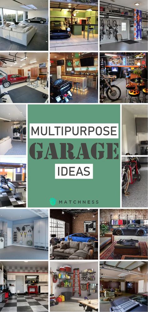 Get 15 Multipurpose Garage Ideas Here! - Matchness.com Small Garage Conversion Ideas, Garage Party Room, Multipurpose Garage, Garage Conversion Ideas, Garage Playroom, Garage Design Ideas, Garage Transformation, Garage Game Rooms, Garage Mudroom