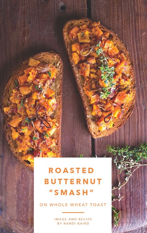 Vegetarian butternut squash toast recipe Butternut Squash Toast, Squash Toast, Good Carbs, Roasted Butternut Squash, Roasted Butternut, Toast Recipes, Simple Green, Whole Wheat, Keto Diet Recipes