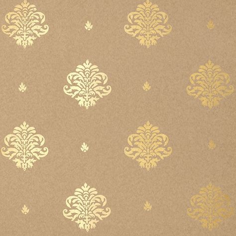 Schumacher - Mayla Damask Gold Damask Wallpaper, Bathroom Stencil, Wall Paint Patterns, Damask Decor, Wall Painting Living Room, Powder Bathroom, Schumacher Wallpaper, Wallpaper Warehouse, Room Wall Colors