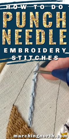 Russian Punch Needle Embroidery, Ultra Punch Needle Embroidery, Punch Needle Beading, Punch Needle Satin Stitch, Needle Punch Embroidery Tutorials, Embroidery Punch Needle Tutorial, Different Punch Needle Stitches, Push Needle Art, Punch Needle Embroidery Stitches