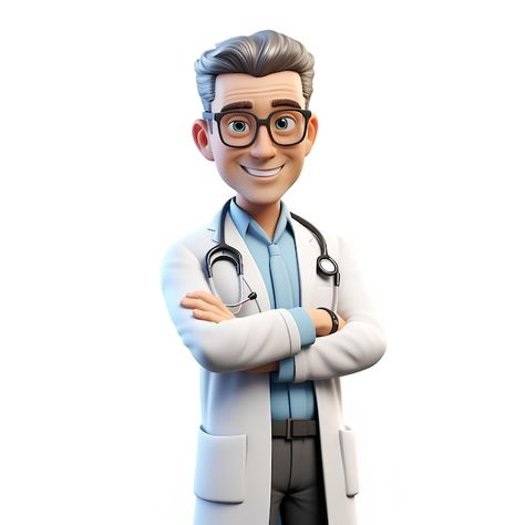 Photo animated illustration of 3d doctor... | Premium Photo #Freepik #photo Doctor Cartoon Image, Doctor Animation, Doctor Illustration, Doctor Character, Animated Illustration, Doctor Images, Png Images For Editing, 2d Character Animation, Cartoon Body