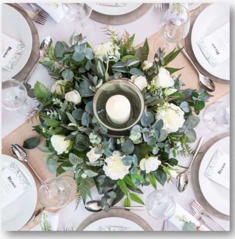 Floral Columns, Bay Trees, Floral Centrepiece, Flower Foliage, Green Centerpieces, Table Flower Arrangements, Large Floral Arrangements, Low Centerpieces, White Centerpiece