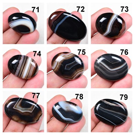 Natural Black BANDED AGATE Cabochon (Variation Listing) Buyer Will Receive Exactly As Displayed( Choose Item Number) Natural Black Banded Agate Natural Stone Stone Is From India Mines Handmade Hand Polished Free Drilling Services M Agate Cabochon, Banded Agate, Item Number, Natural Stone, Natural Stones, Agate, Etsy Accessories, Accessory Gift, Gift Card