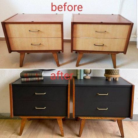 Mid Century Makeover Furniture, Renovation Furniture Before After, Updated Furniture Ideas, Upcycling Furniture Before And After, Easy Diy Furniture Makeover, Trending Furniture Styles 2023, Revamp Furniture Diy, Furniture Flipping Inspiration, Restored Furniture Before And After