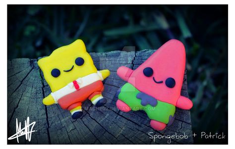 Five Nights At Freddy's by MaCherz on DeviantArt Spongebob Polymer Clay, Spongebob Clay Ideas, Spongebob Clay Art, Clay Spongebob, Spongebob Clay, Art Spongebob, Pineapple Under The Sea, Clay Magnets, Anime Friendship