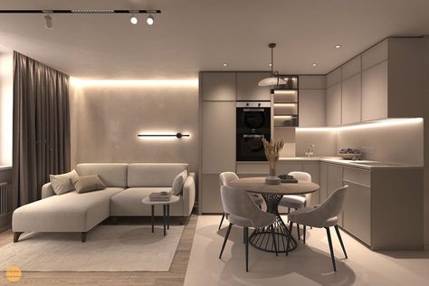 Modern Small Apartment Design Ideas, Appartment Interiors Modern, Interior Appartement Design, Interior Design For Small Apartments, Tiny Luxury Kitchen, Small Kitchen Design Inspiration, Small Modern Kitchen Ideas Apartments, Small Elegant Kitchen, Small Apartment Interior Design Modern