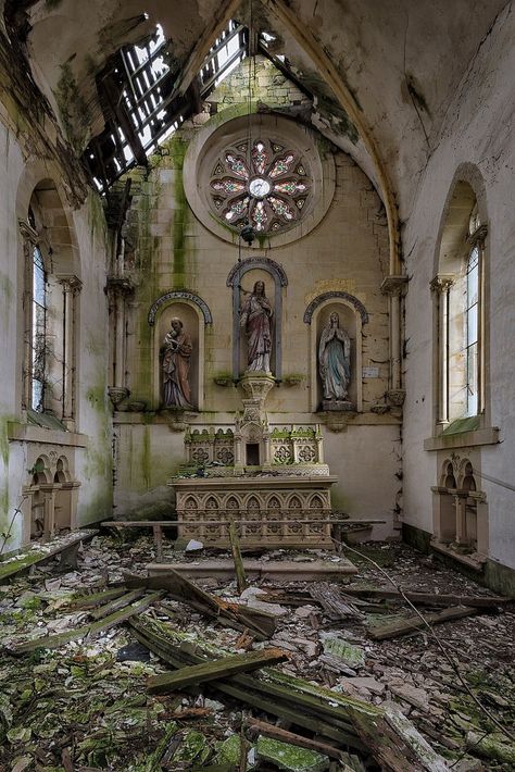 Take your troubles to the chapel | Fragments of Yesteryear | Flickr Hall Of Portraits, Overgrown Cathedral, Take Me To Church Aesthetic, Abandoned Church Aesthetic, Abandoned Kingdom, Chapel Aesthetic, Chapel Windows, Ruined Cathedral, Abandoned Cathedral