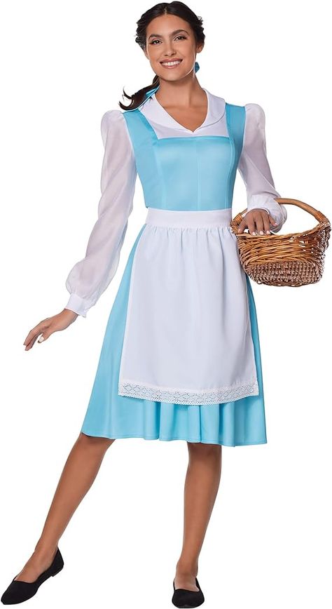 Adult Belle Costume, Belle Blue Dress Costume, Belle Blue Dress, Blue Dress Costume, Belle Halloween, Best Dressed Award, Favorite Disney Princess, Beauty And The Beast Costume, Beast Costume