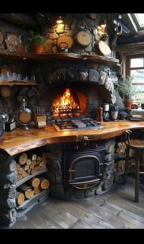 Witchy Cabin, Witchy Kitchen, Store Hacks, Dollar Store Hacks, Cabin Kitchens, Rustic Home Design, Hobbit House, Animals Funny, Cabins And Cottages