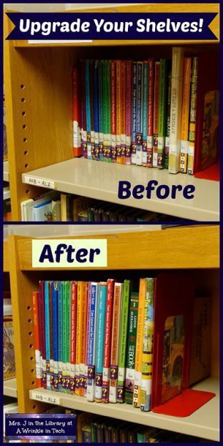 "What Worked" Wednesday: How to Keep Books Visible on Library Shelves | Mrs. J in the Library #MrsJintheLibrary #bookshelf #library #management #books #organization Books Organization, Bookshelf Library, Shelf Length, School Library Decor, Man Cut, Library Management, Library Lesson Plans, School Library Displays, Middle School Libraries