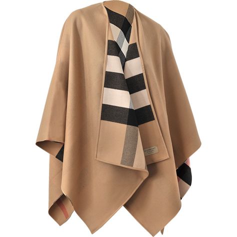 Burberry Charlotte cape ($950) ❤ liked on Polyvore featuring outerwear, printed, burberry cape, burberry and cape coat Burberry Cape, Trendy Office, Wool Poncho, Wool Cape, Capes For Women, Cape Coat, Poncho Cape, Designer Accessories, Dress With Cardigan