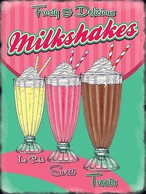 Milkshakes, Glasses 50's American Diner Cafe Kitchen Food Large Metal Tin Sign Diner Aesthetic, 1950s Diner, Diner Sign, 50s Diner, Diner Decor, Vintage Diner, Retro Cafe, Retro Diner, American Diner