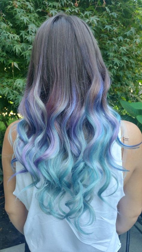 Trendy Balayage Hair Color Ideas | Elevate Your Style - hair makeup Purple And Mint Hair, Unicorn Hair Color Pastel, Mermaid Ombre Hair, Pastel Hair Color Ideas, Summer Hair Colour, Pastel Hair Ombre, Unicorn Hair Color, Hair Rainbow, Mermaid Hair Color