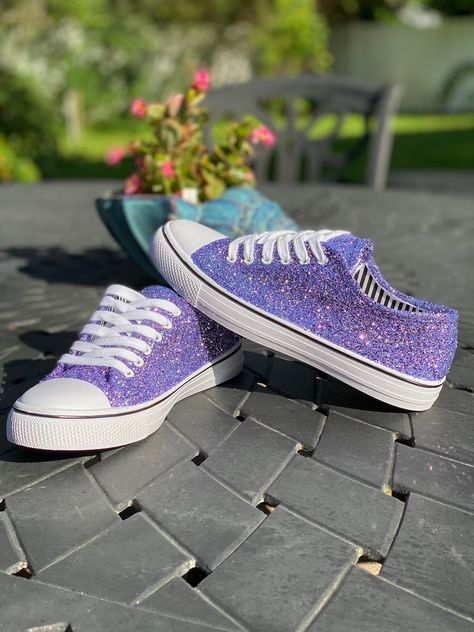 Lilac Purple Glitter Sneakers for Birthday Special Occasion - Etsy Lilac Purple Wedding, Sneakers For Bride, Wedding Sneakers For Bride, Sweet 15 Party Ideas Quinceanera, Birthday Shoes, Sequin Shoes, Wedding Sneakers, Purple Sneakers, Color Violeta