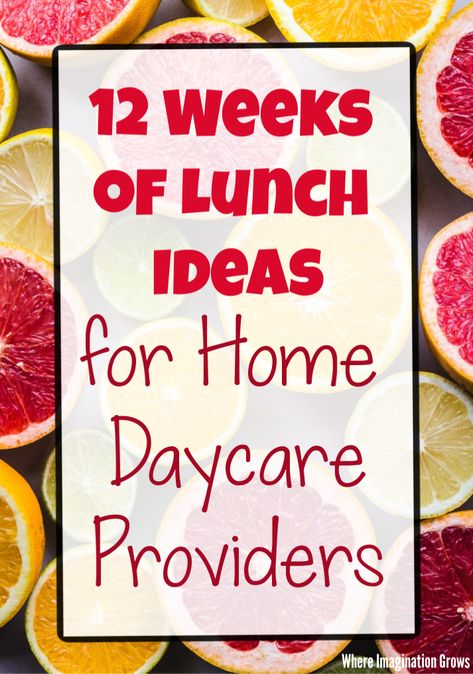 Daycare Lunch Recipes, Day Care Lunches, Easy Lunch Ideas For Daycare, Childcare Lunch Ideas, Childcare Food Ideas, Daycare Day Schedule, Preschool Meal Ideas, Daycare Outside Ideas, In Home Childcare Ideas