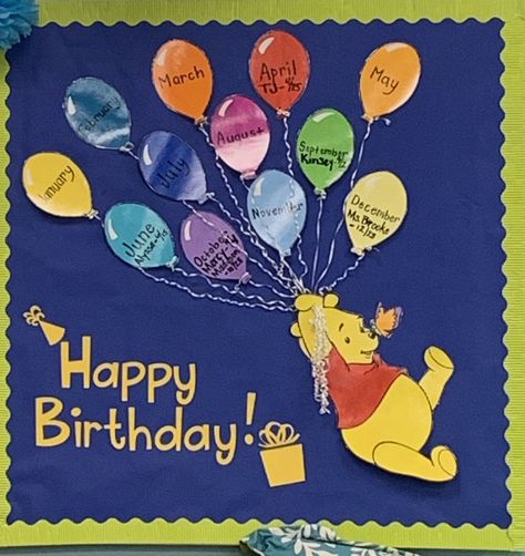 Birthday Wall Preschool Ideas, Infant Classroom Ideas Decor, Birthday Wall Daycare, Infant Room Birthday Board Ideas, Daycare Birthday Boards, Valentines Classroom Door, Infant Room Ideas, Daycare Room Ideas, Creative Bulletin Boards