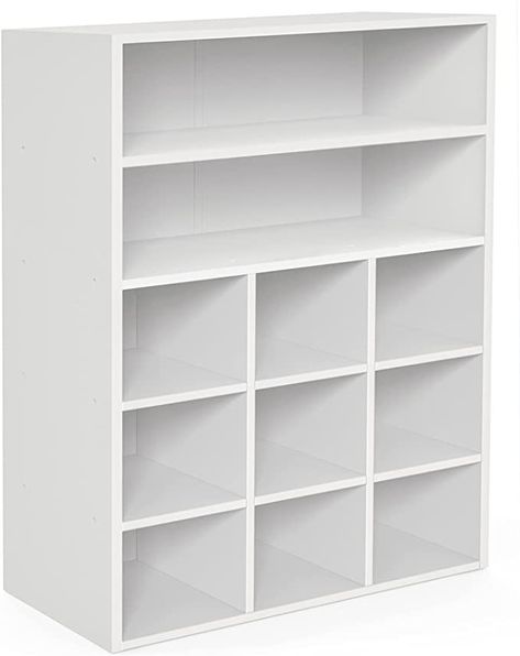 Amazon.com: HAIOOU Shoe Cubby, 9-Cube Stackable Wood Shoe Rack Organizer 5-Tier Freestanding Wooden Shoe Stand with 2 Storage Shelf for 10-15 Pairs, Ideal for Apartment, Entryway, Closet Organization - White : Home & Kitchen Entryway Closet Organization, Cubby Organizer, Shoe Stand, Shoe Rack Organizer, Shoe Cubby, Entryway Closet, Wood Shoe Rack, Apartment Entryway, Shoe Rack Closet