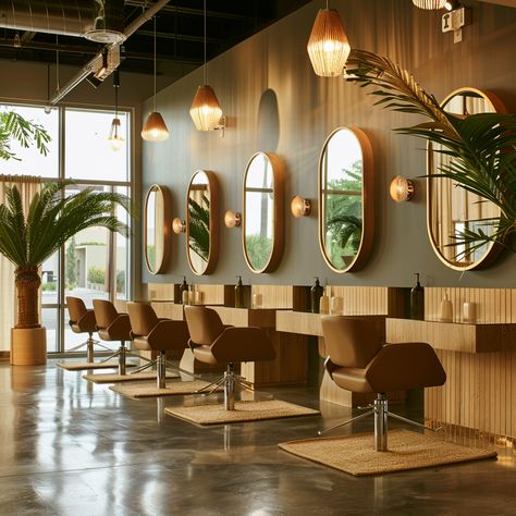 Designing for Salons — Living Bright Interiors Modern Vintage Salon Decor, Makeup Parlour Interior, Simple Salon Design, Black Ceiling Hair Salon, Exterior Salon Ideas, Calming Salon Decor, Salon Suite No Windows, Small Beauty Salon Ideas Decor Simple, Outdoor Salon Ideas