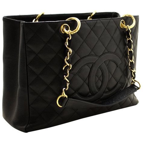 Chanel Handbags Tote, Chanel Handbags Collection, Chanel Handbags Classic, Handbags Chanel, Black Leather Handbag, Chanel Collection, Luxury Purses, Chanel Caviar, Chanel Vintage