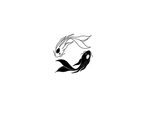 Simple Jjk Tattoos, Satosugu Fish Tattoo, Jujutsu Kaisen Tattoo Ideas Simple, Jjk Fish, Jjk Tattoo Ideas Small, Small Yin Yang Tattoo Ideas, Satosugu Fish, Satosugu Tattoo, Tui And La Tattoo