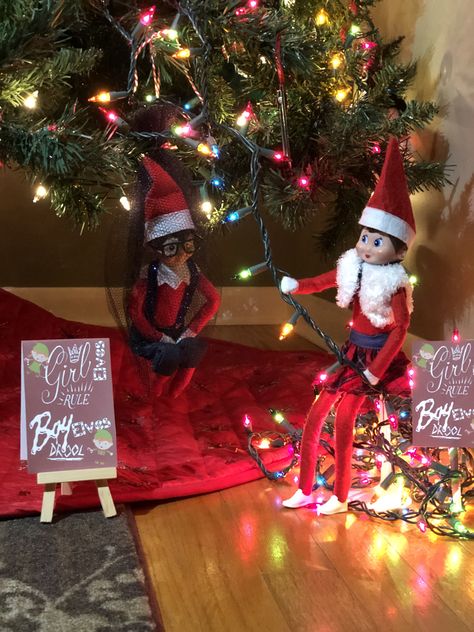 Girl And Boy Elf On The Shelf Ideas, Elf On The Shelf Girl, Girl Elf, Elf Ideas, Girl And Boy, Girls Rules, Christmas 2020, Winter House, On The Shelf