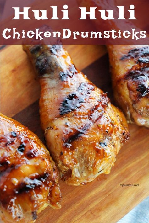 Grilled Huli Huli chicken drumsticks recipe that can be grilled on an indoor grill. The drumsticks are slathered with a homemade Huli Huli bbq sauce as they are grilled. #GrilledHuliHuliChickenDrumsticks #HuliHuli #HuliHuliSauce #HuliHuliBBQSauce #HuliHuliChicken #GrilledDrumsticks #GrilledHuliHuliChicken #myturnforus Broiled Chicken Drumsticks, Grilled Chicken Leg Recipes Marinade, Indoor Grilled Chicken Recipes, Grilled Drumsticks Marinade, Grilled Chicken Legs Marinade, Chicken Leg Recipes Grilled, Chicken Drumstick Marinade For The Grill, Bbq Drumsticks Grilled, Bbq Chicken Legs On The Grill