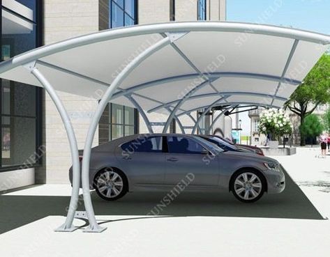 Canopy Design Architecture, Car Porch Design Modern, Porch Design Modern, Parking Canopy, Cantilever Carport, Car Park Design, Carport Tent, Car Porch Design, Aluminum Carport