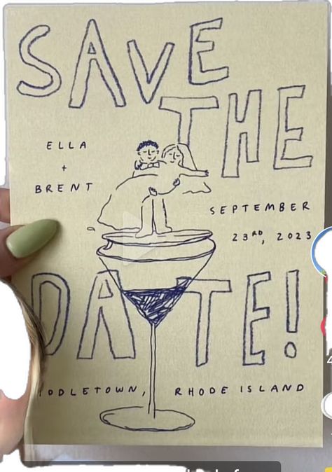 Fun Save The Date Ideas Creative, Wedding Ideas February, Vintage Wedding Design, Artsy Save The Date, Wedding Gift Aesthetic, Homemade Wedding Invites, Wedding Invite Creative, Kitch Wedding Ideas, Wedding Inspo Unique