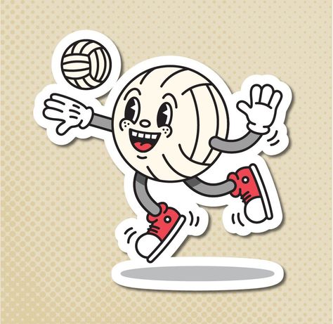 Serve up some fun with our Volleyball Character vector! 🏐😄 Ideal for designs that aim for a sporting spirit. Download now and spike up your creativity! #VectorPortal 🔗 Cartoon Volleyball, Volleyball Vector, Volleyball Art, Volleyball Illustration, Ball Character, Volleyball Design, Volleyball Designs, Illustrator Template, Character Vector