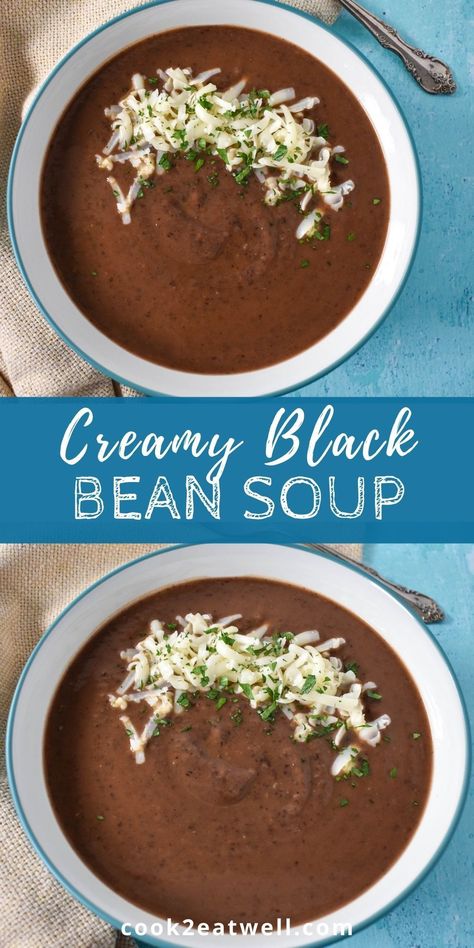 Chipotle Black Bean Soup, Pureed Black Bean Soup, Black Beans Stew, Creamy Black Bean Soup, Black Bean Soup Canned Beans, Canned Kidney Bean Recipes, Canned Black Bean Recipes, Cuban Black Bean Soup, Easy Black Bean Soup