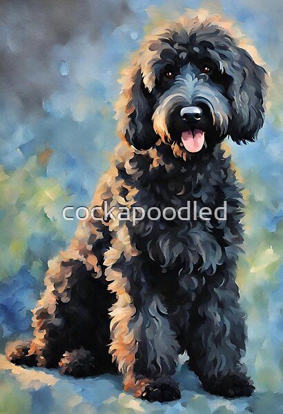 Labradoodle Watercolor, Labradoodle Painting, Labradoodle Art, Chocolate Labradoodle, Dogs Painting, Black Cockapoo, Black Labradoodle, Labradoodle Dog, Dog Portraits Art