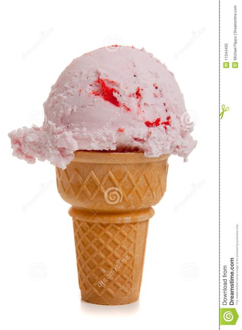 Strawberry Ice Cream Cone, Strawberry Ice Cream, White Stock, Baking Supplies, Ice Cream Cone, Tshirt Print, Dairy, White Background, Food And Drink