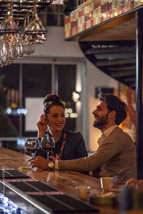 Couple on a Date Drinking Wine at the Bar by Mosuno Couple On A Date, Tgi Fridays, Wine Photography, Restaurant Photography, Drinking Wine, Pre Wedding Photoshoot, Couple Shoot, Photoshoot Inspiration, Wine Drinks