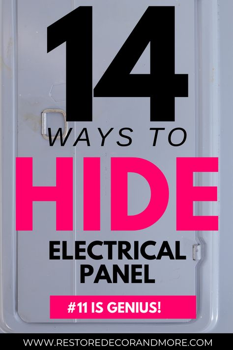 Diy Hide Electrical Panel, Cover For Breaker Box Diy, How To Disguise Wall Plugs, Ways To Cover Breaker Panel, Ideas To Cover Up Electric Panel, Laundry Room With Electrical Panel, Cover A Thermostat, How To Cover Refrigerator, Decorate Electrical Panel