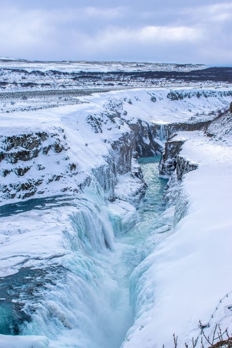 Gullfoss Waterfall Iceland, Gulfoss Iceland, Iceland Photography Landscapes, Geysir Iceland, Iceland Aesthetic, Waterfall Iceland, Gullfoss Waterfall, Iceland Winter, Iceland Trip