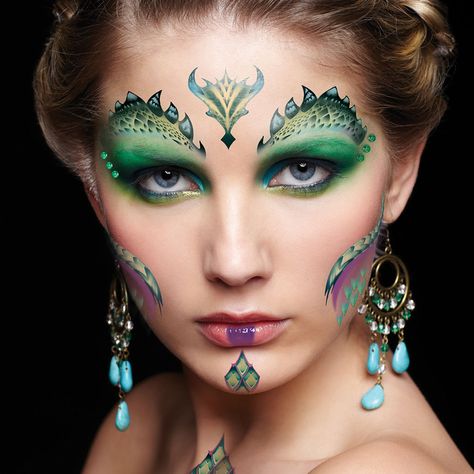 Dragon Face Temporary Tattoo 6.75 in x 4 in Dragon Makeup Look, Dragon Queen Costume, Dragon Costume Women, Dragon Makeup, Fierce Dragon, Dragon Halloween, Dragon Face, Custom Temporary Tattoos, 2023 Halloween