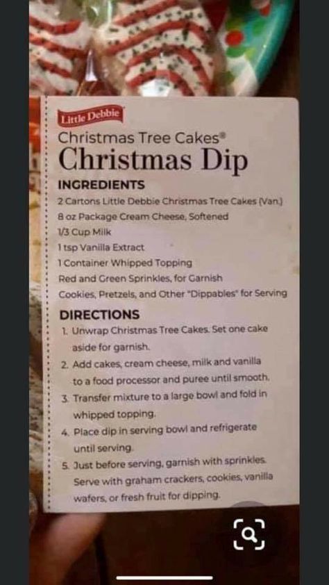 Christmas Tree Cookie Dip, Hostess Christmas Tree Cake Dip, Christmas Tree Snack Cake Dip, Christmas Tree Dip Little Debbie Recipe, Merry Dipmas Ideas, Christmas Tree Snack Cakes, Little Debbie Christmas Tree Cakes Cake, Christmas Cake Dip Recipe, Lil Debbie Christmas Tree Cake Dip